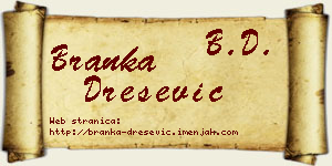 Branka Drešević vizit kartica